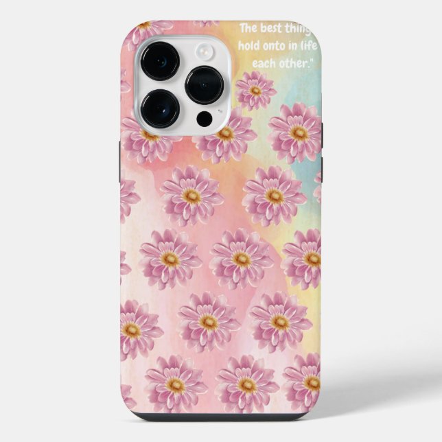 Rosa Blütenmuster  iPhone Hülle (Rückseite)