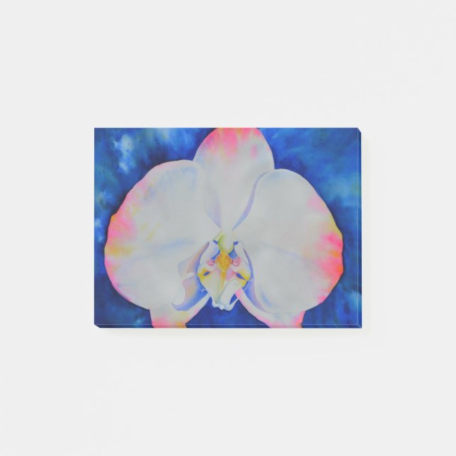 Rosa Blütenorchie Post-it Klebezettel (Vorderseite)