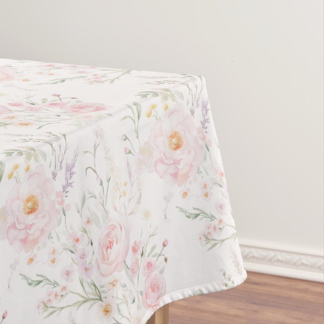 Rosa Blütenpastellfarben Elegante Tischdecke (Beispiel)