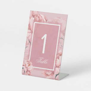 Rosa Blütenpeere Blume Tischnummer Sockelschild