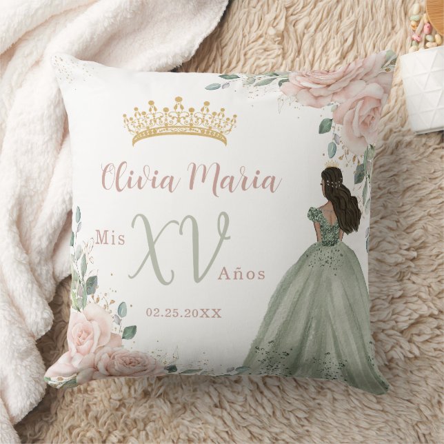 Rosa Blütenpinsel, Prinzessin-Kleid Quinceañera Kissen (Decke)