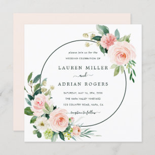 Rosa Blütenplatz Einladung