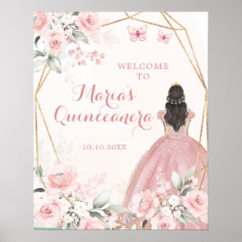Rosa Blütenpracht Prinzessin Quinceañera Herzlich  Poster