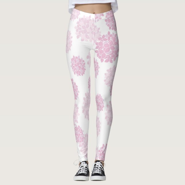 Rosa Blütenpresse Leggings (Vorderseite)