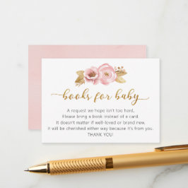 Rosa Blütenrosa Floral Book Request Card Begleitkarte