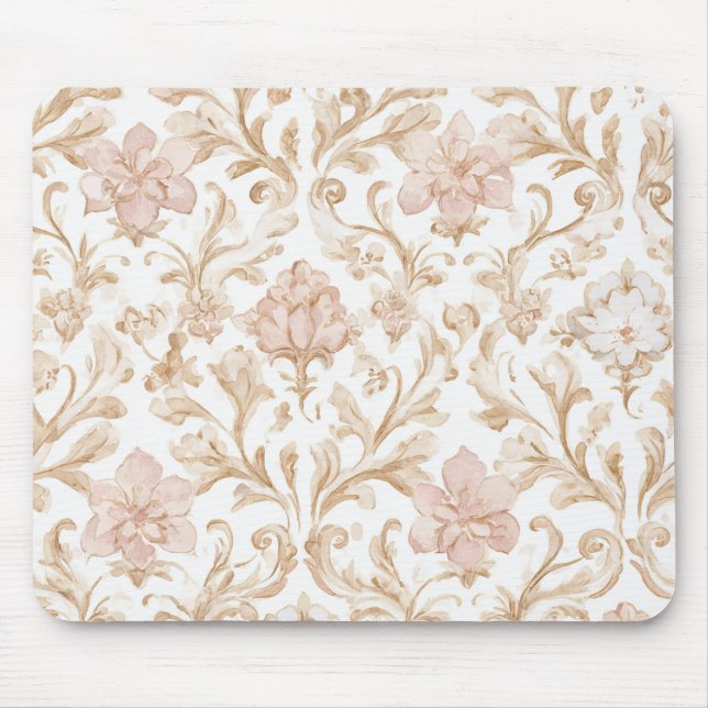 Rosa Blütenrosa Mousepad (Vorne)