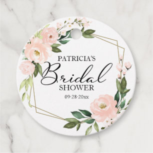 Rosa Blütenröte Geometrisches Brautparty Geschenkanhänger