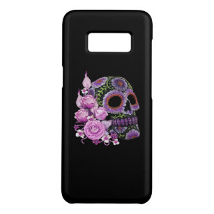 Rosa Blütenschwarzer Zucker-Schädeltag der Toten Case-Mate Samsung Galaxy S8 Hülle