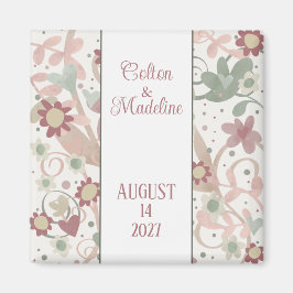 Rosa Blütenspass Personalisierte Inspirivity Weddi Magnet