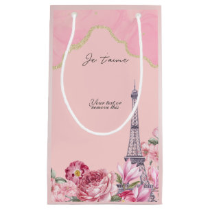 Rosa Blütenstadt Paris Je T'aime Eiffel Tower Kleine Geschenktüte