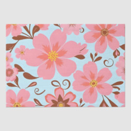 Rosa Blütenstimmung - Pastel Vibes-Retro Blume Seidenpapier