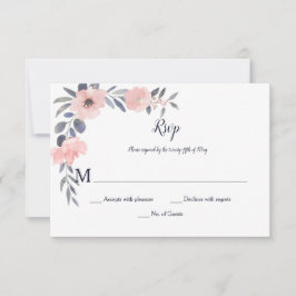 Rosa Blütentropfen - Weiß - Hochzeit | RSVP Karte