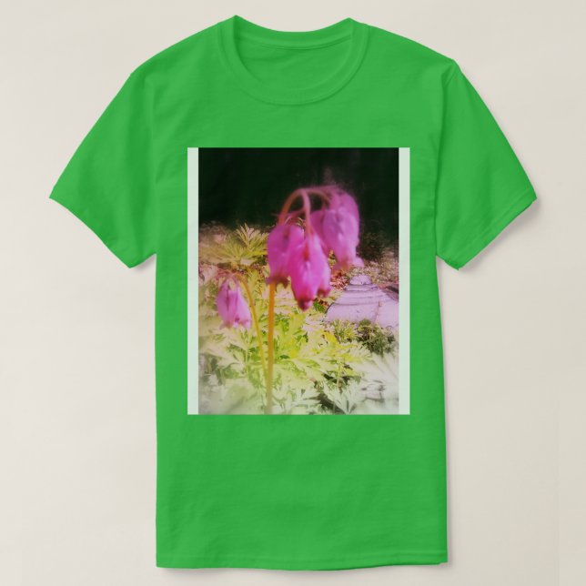 rosa Blutungsherzen 5 getönt T-Shirt (Design vorne)