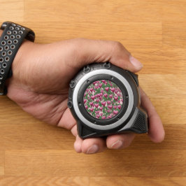 rosa Blutungsmuster im Herzen Blume Maßband