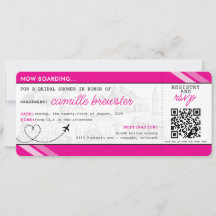Rosa Boarding Pass Brautparty