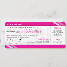 Rosa Boarding Pass Brautparty