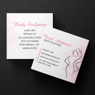 Rosa Body Sculpting Schönheitsmassage Körperkontur Quadratische Visitenkarte