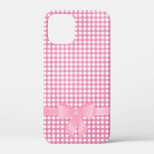 Rosa Bogen auf Gingham Case-Mate iPhone Gehäuse Hülle (Rückseite)