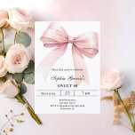 Rosa Bogen elegant Sweet 16 Einladung<br><div class="desc">Weißer Hintergrund,  mit rosa Großbogen verziert. Personalisieren und fügen Sie einen Namen und Party-Details hinzu.</div>