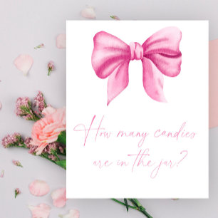 Rosa Bogen - erraten Sie, wie viele Bonbons in Gla Poster