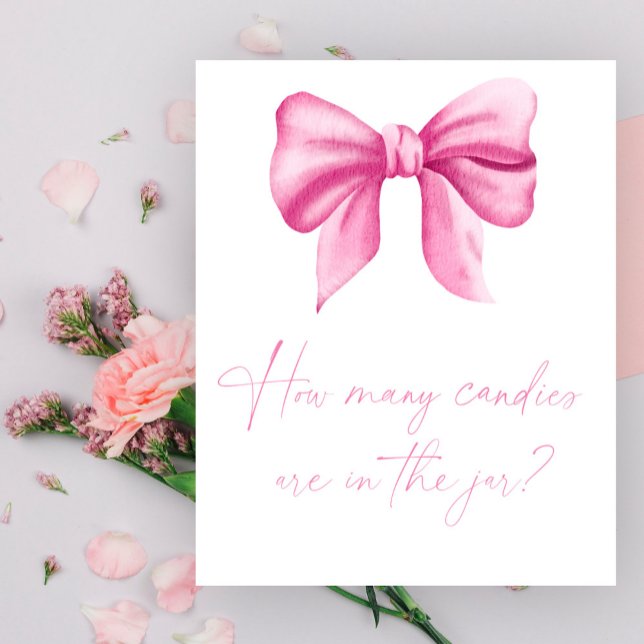 Rosa Bogen - erraten Sie, wie viele Bonbons in Gla Poster (Von Creator hochgeladen)