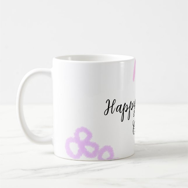 Rosa Bogen lila Blütenpastellblüte Geburtstag Kaffeetasse (Links)