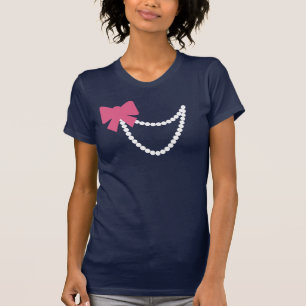 Rosa Bogen mit weißen Perlen T-Shirt