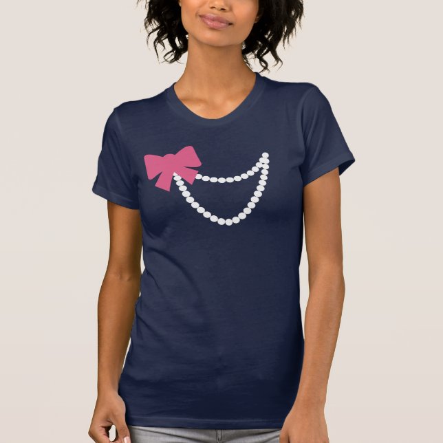 Rosa Bogen mit weißen Perlen T-Shirt (Vorderseite)