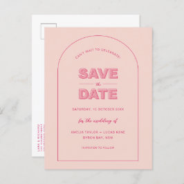 Rosa Bögen Moderner, formatierter Text Save the Da Postkarte