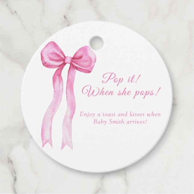 Rosa Bogen - Pop es, wenn sie Pop Geschenkanhänger (Vorderseite)