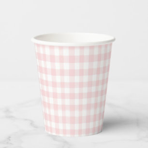 Rosa Bogen und Gingham-Babydusche Pappbecher