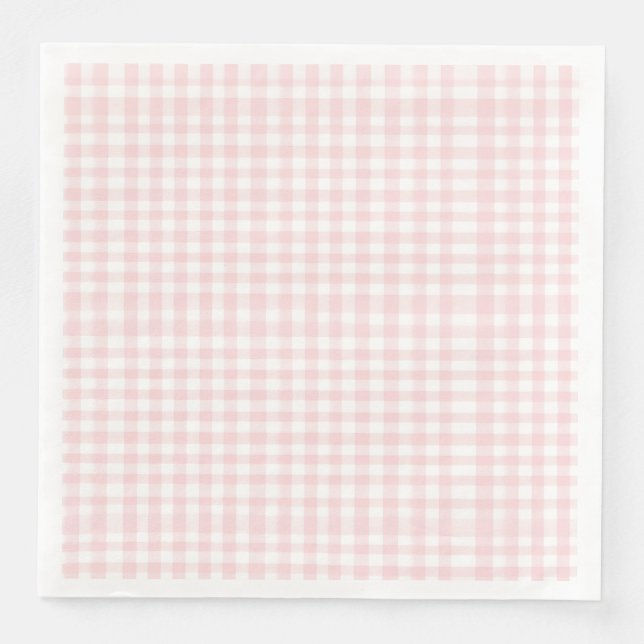 Rosa Bogen und Gingham-Babydusche Serviette (Vorderseite)
