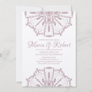 Rosa Bohemian Mandala Art Boho Kraft Hochzeit Einladung