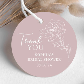 Rosa Boho Blumen Hochzeitsgunst-Tags Geschenkanhänger