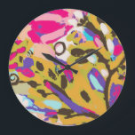 Rosa Boho Blumeni Große Wanduhr<br><div class="desc">Rosa Boho Blumeni durch Karen-Felder</div>