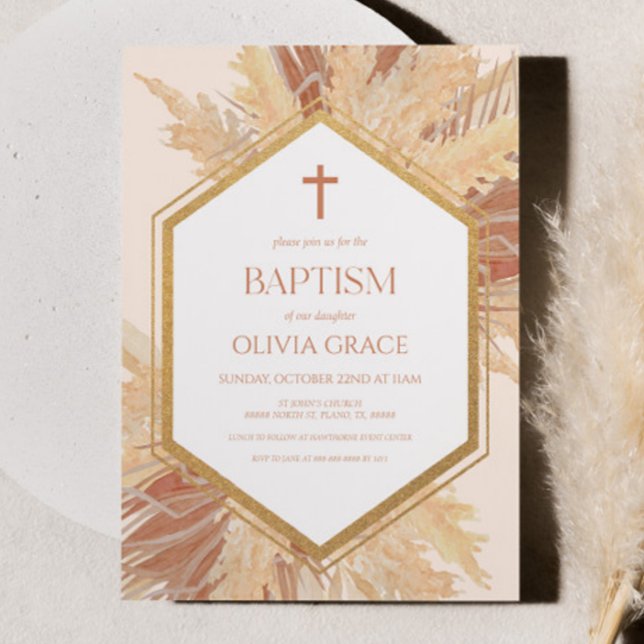 Rosa Boho Bohemische Blume mit Blumenbezug Einladung (Von Creator hochgeladen)