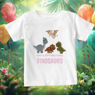 Rosa Boho-Dinosaurier Baby T-shirt