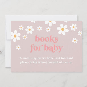 Rosa Boho Gänseblümchen Bücher für Baby Einladung
