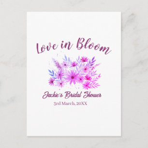 rosa boho Liebe in Blüte Brautparty Name Retro Postkarte