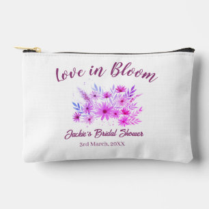 rosa boho Liebe in Blüten Brautparty-Name Retro Zubehörtasche