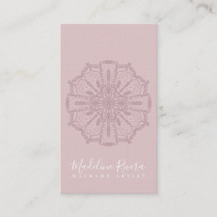 Rosa Boho-Mandala-Yoga-Makramee-Visitenkarte Visitenkarte