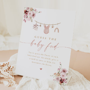 Rosa Boho-Rate-die-Babykost-Baby-Shower-Podium Sockelschild