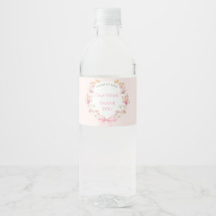 Rosa Boho Wildblumen Abschlussfeier Examen Wasserflaschenetikett
