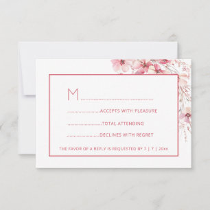 Rosa Boho Wildblumen RSVP Karte