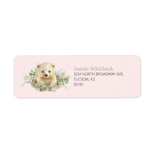 Rosa Boho Winter Polar Rücksendeadresse Etikett