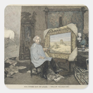 Rosa Bonheur im Studio Quadratischer Aufkleber