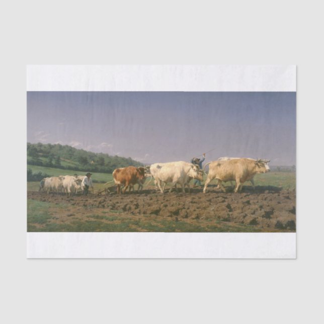 Rosa Bonheur | Pflügen in die Nivernais Seidenpapier (Vorderseite)