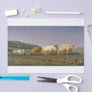 Rosa Bonheur | Ploughing in Nevers Seidenpapier