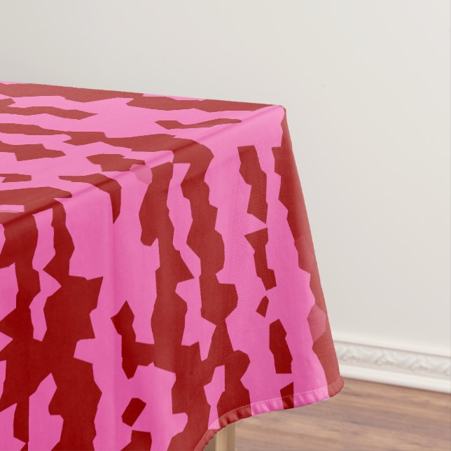 Rosa Bordeaux Rot Unregelmäßiges Abstractes Design Tischdecke (Beispiel)
