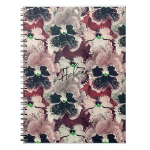 Rosa, bordeauxfarbene Blume Notebook Notizblock